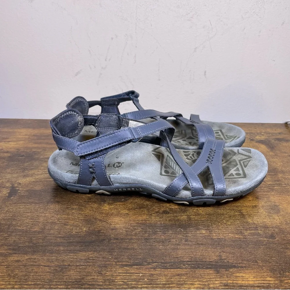 Merrell Women’s Sandspur Rose Leather Gray Trail Hiking Sandals Sz 7
